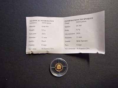 Los 589 - 50-Franc CFA-Gold-Gedenkmünze